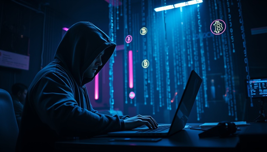 Conceptual digital crime scene depicting crypto crime wave.