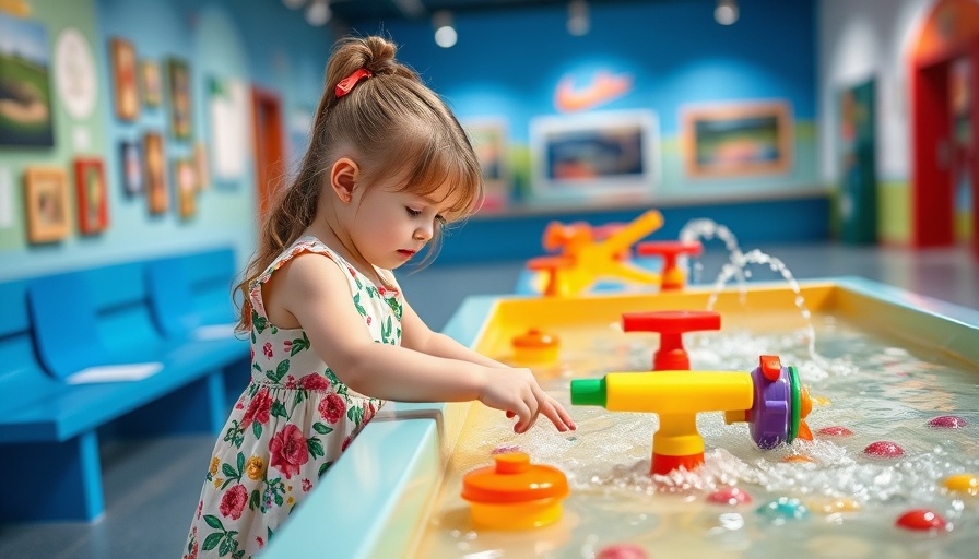 Child at Bucks County Children's Museum water activity exhibit.