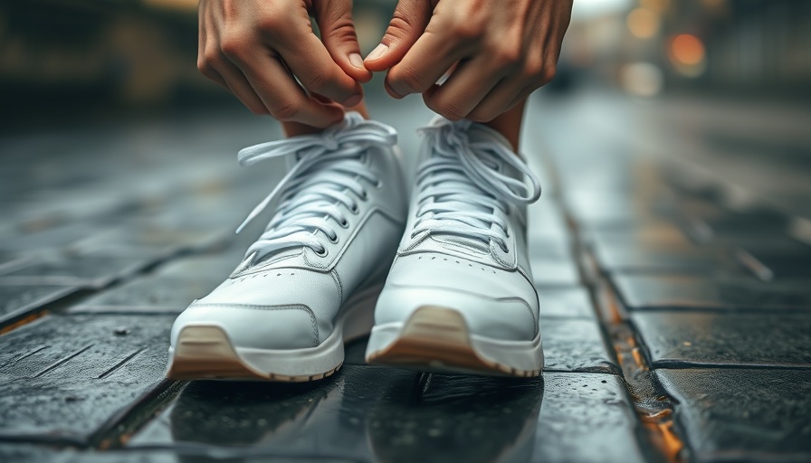 Close-up of tying shoelaces for a walk, expert-approved way to enhance your daily walk.