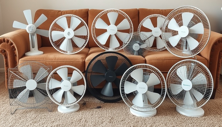 Collection of the best window fans displayed on a carpet.