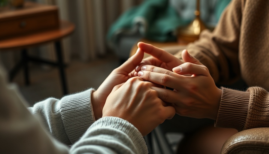 Expressive hands during therapy session, emotional discussion.