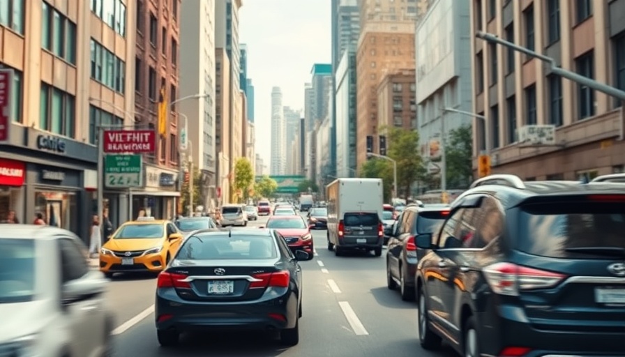 Urban street with noise cameras monitoring vehicle noise pollution.