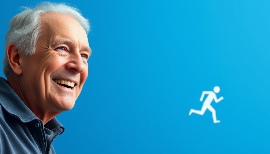 Older man smiling beside 'Starting Medicare' text with icon.