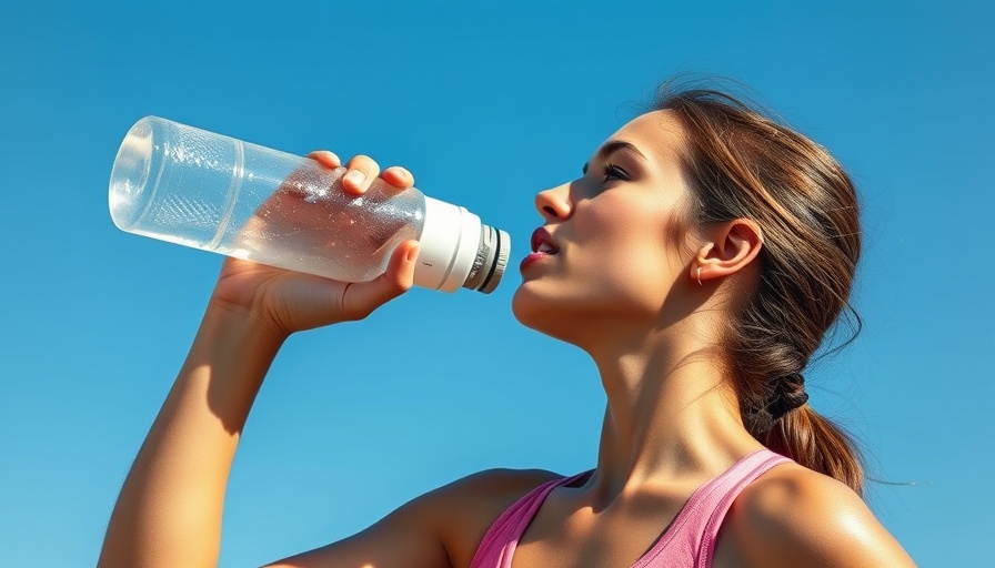 Young woman staying hydrated during hot summer workout
