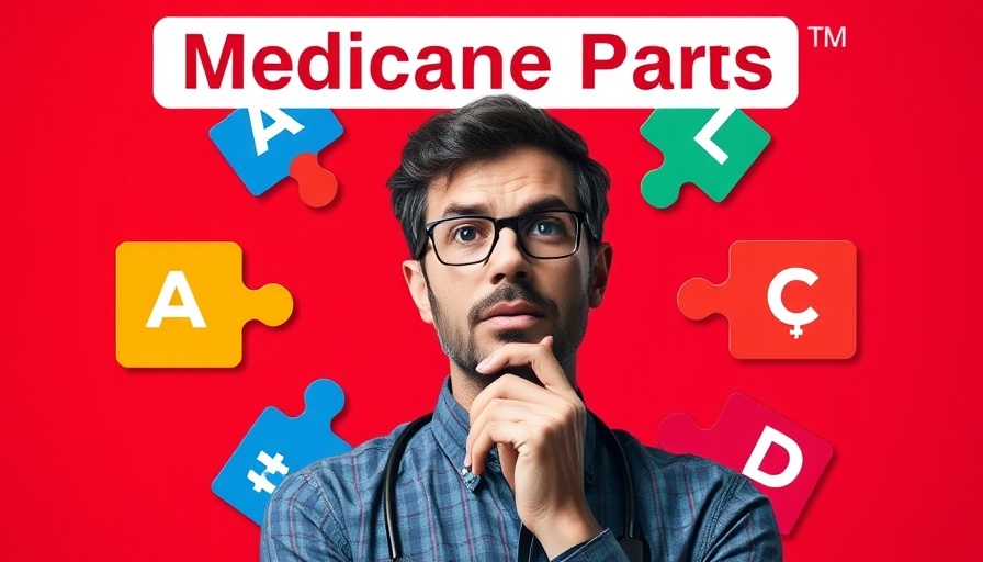 Medicare Parts A, B, C, D differences illustrated with puzzle pieces.