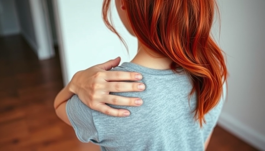 Woman experiencing antihistamine withdrawal itching indoors.