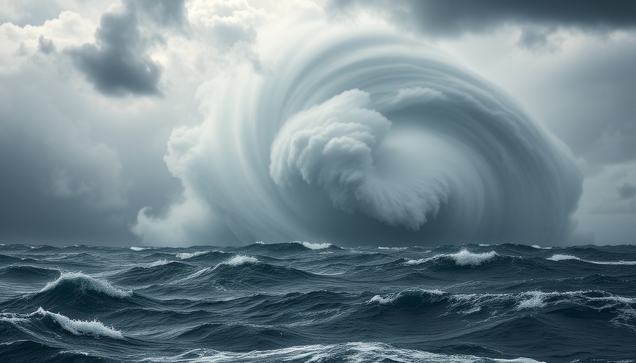 Dramatic view of Hurricane Erin over Outer Banks ocean.