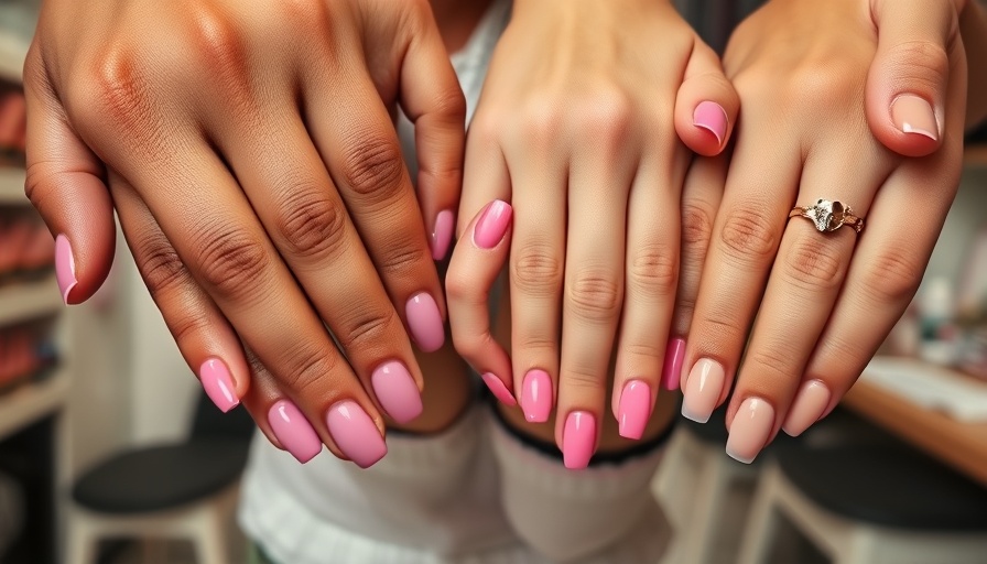 Millennial vs. Gen Z nail shape comparison in a nail salon.