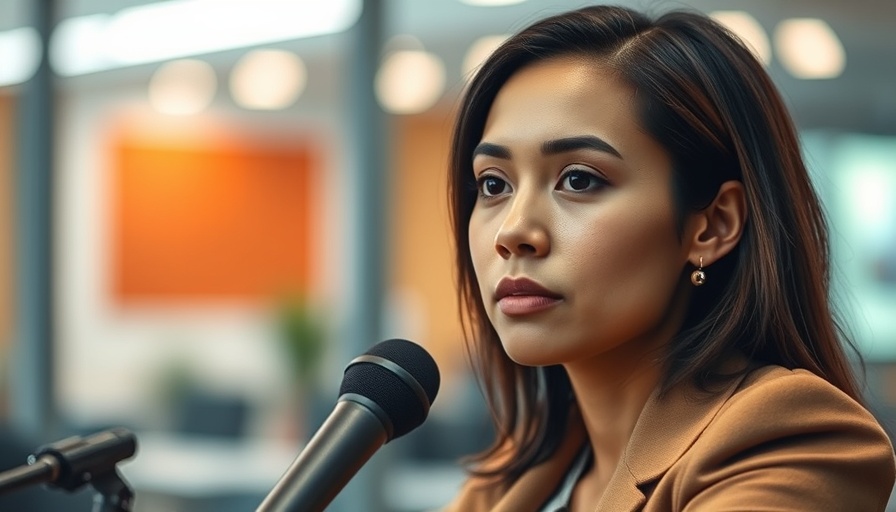 Abstract interview scene, neutral expression, indoor office.