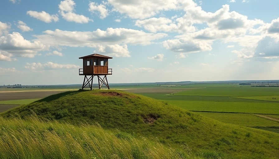 Scenic view of a hunting stand on a hill in Pennsylvania farmland.