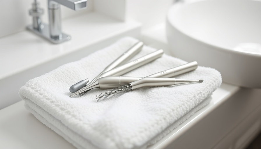 Sleek microneedling tools on white towel for at-home use
