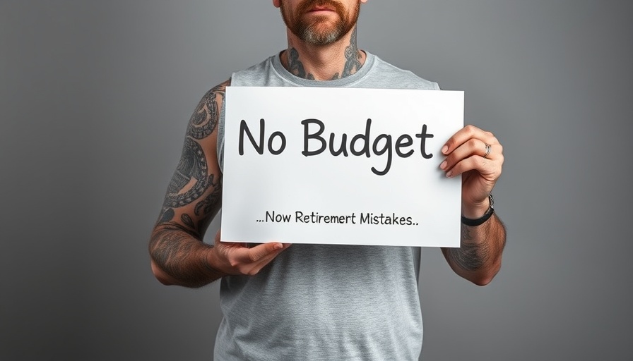 Humorous image depicting retirement mistakes concept with 'No Budget' sign.