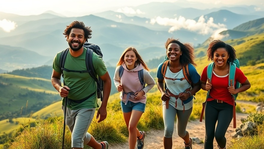 Family hiking joyful expressions on local trails, enjoying Asheville outdoor adventures.