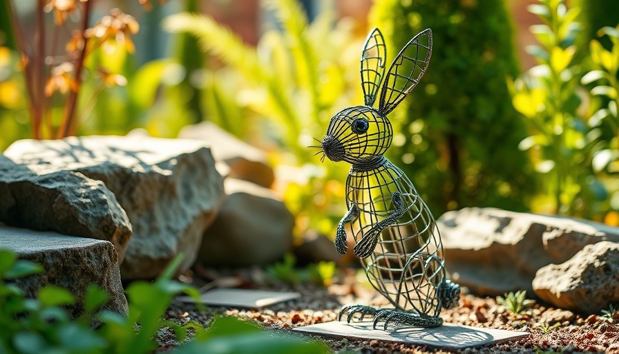 Enchanting art sculpture showcased in a verdant garden setting.