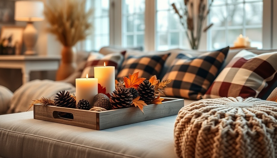Autumn-decorated living room scene for selling your home in fall.