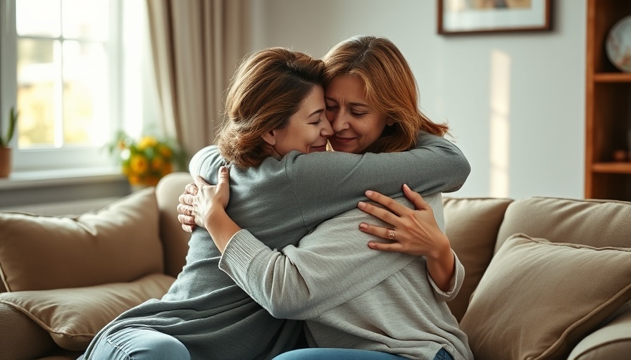 Two women embracing, seeking the secret to happiness.