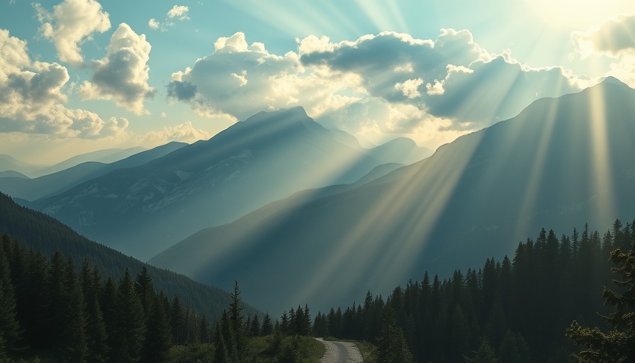 Exploring outside your comfort zone in a sunlit mountain landscape with trees.