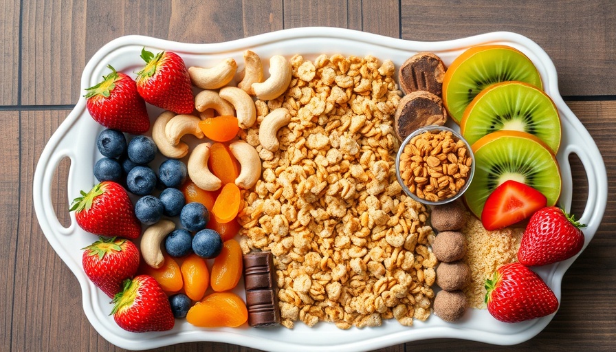Array of healthy snacks on a tray symbolizing overcoming challenges in adopting healthy habits.