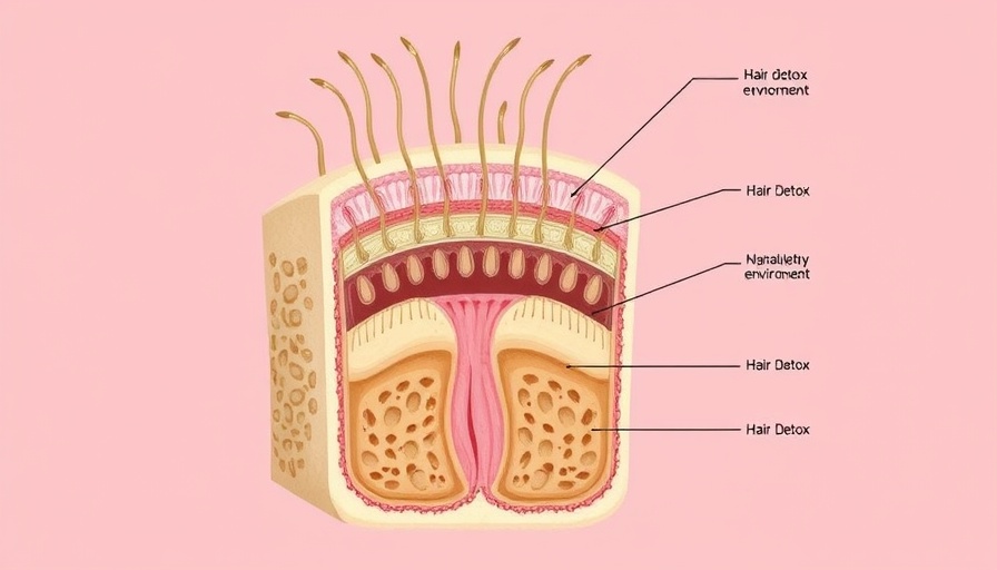 Illustration showing hair follicle cross-section, highlighting hair detox benefits.