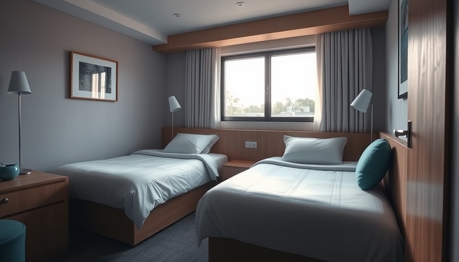 Cozy hotel room with neat twin beds, highlighting how to find cheap hotels.