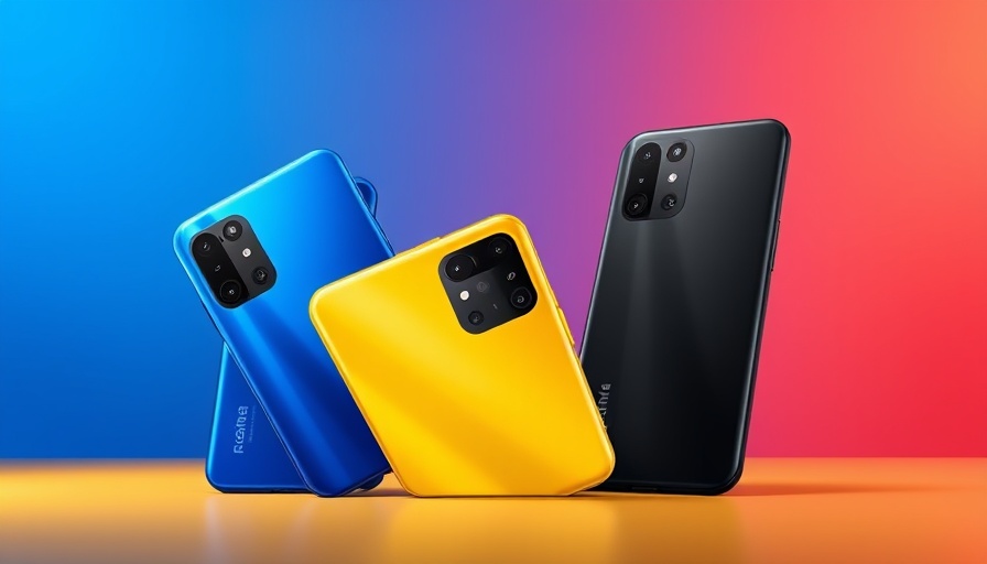 Realme GT 7T specifications: blue, yellow, and black models, camera focus.