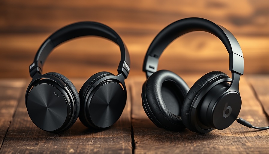 Sony WH-1000XM6 vs Beats Studio Pro headphones side by side on wood table.
