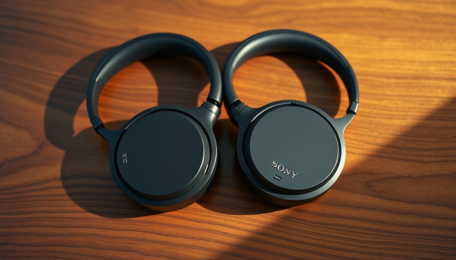 Sony WH-1000XM6 vs WH-1000XM4 headphones on wooden surface.