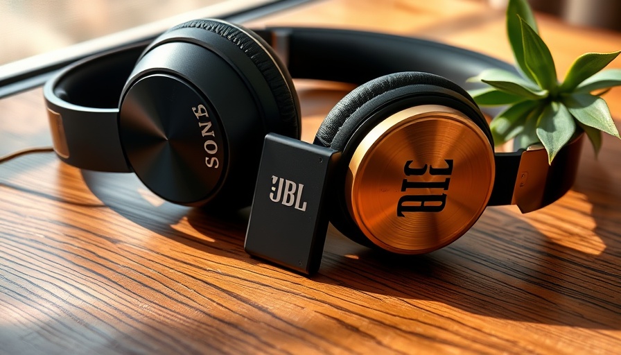 Sony WH-1000XM6 vs JBL Tour One M3 headphones on wooden background.