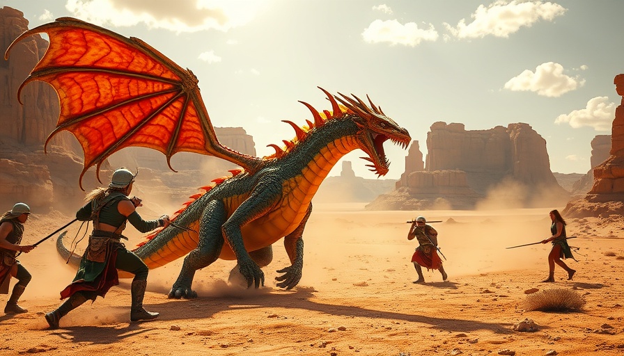 Epic battle with Arch-Tempered Rey Dau in desert landscape.