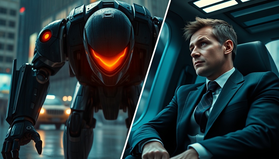 Futuristic robot and thoughtful man in MindsEye game controversy.
