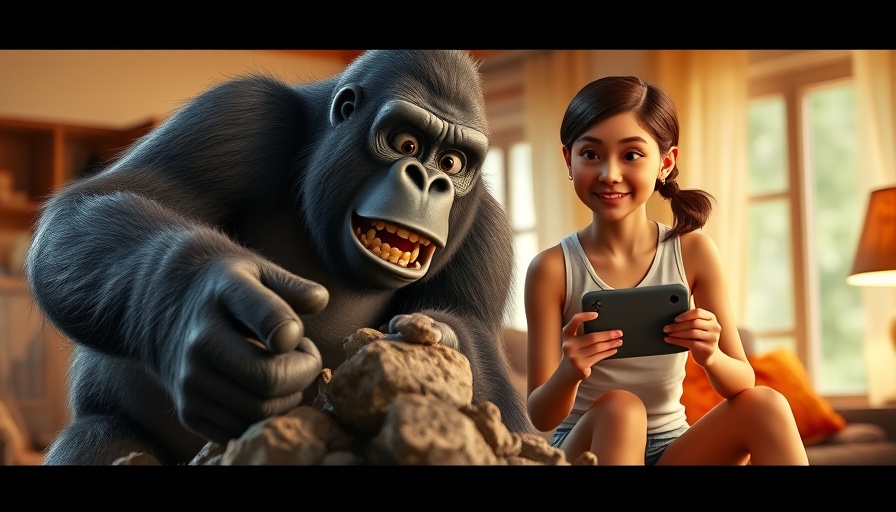 Nintendo Switch 2 early leaks: Animated gorilla and gaming woman split scene.