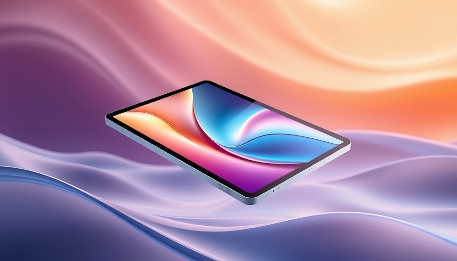 Redmi Pad 2 floating with vibrant screen in abstract background.