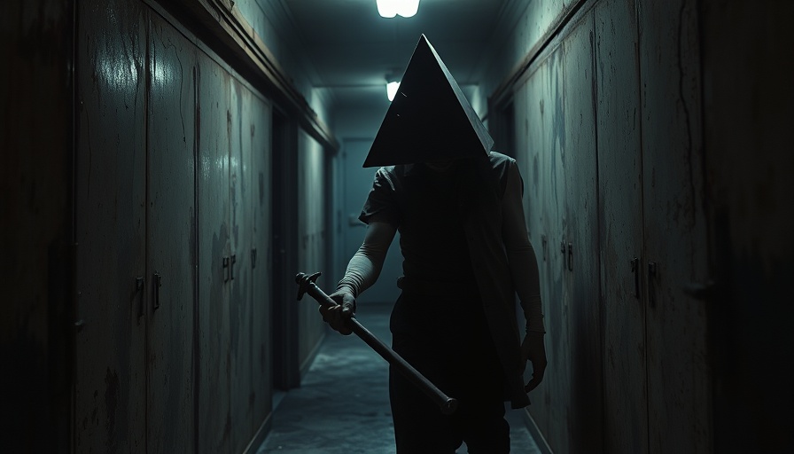 Eerie figure in Silent Hill 2 hallway, Silent Hill 2 movie release atmosphere.