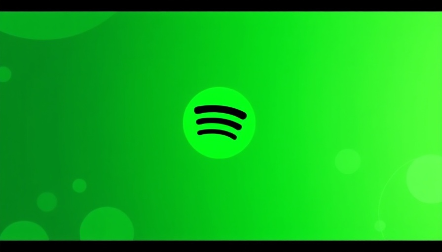 Spotify logo on green gradient background with circles.
