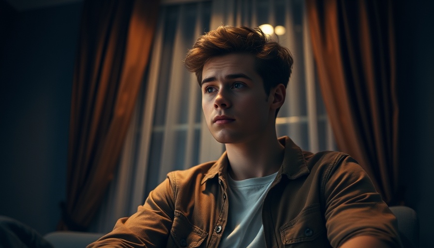 The Social Network Part II: Young man in a thoughtful pose in a dimly lit room.