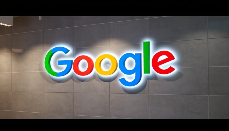 Vibrant Google logo on modern office wall related to Google data transfers lawsuit.