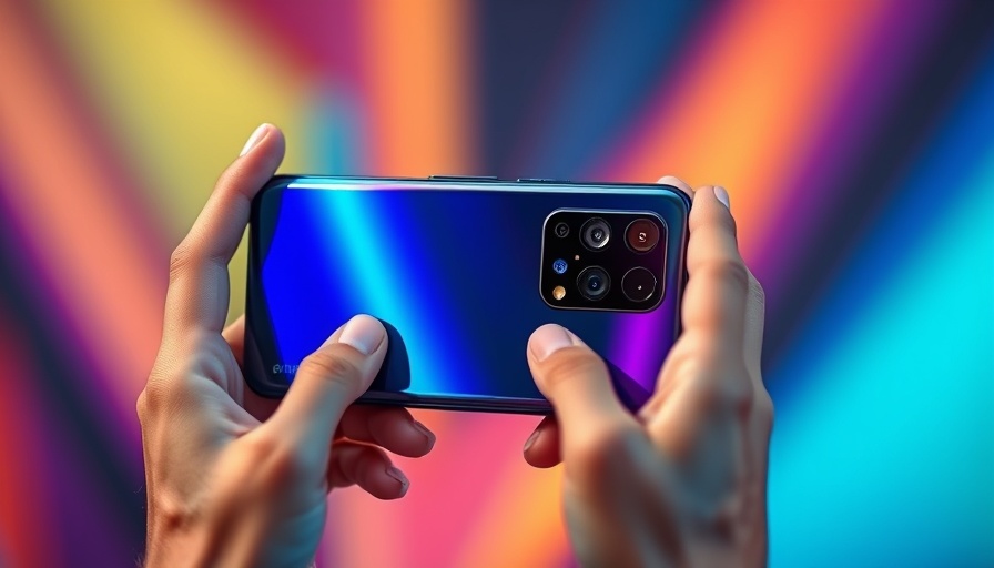 Honor Magic7 Pro smartphone held in hands, rear view.