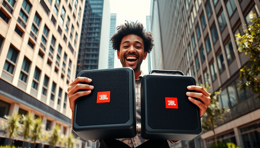 JBL PartyBox comparison outdoor cityscape with vibrant speakers