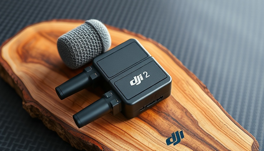 DJI Mic 2 deal: High-quality mic set on wood and carbon fiber.