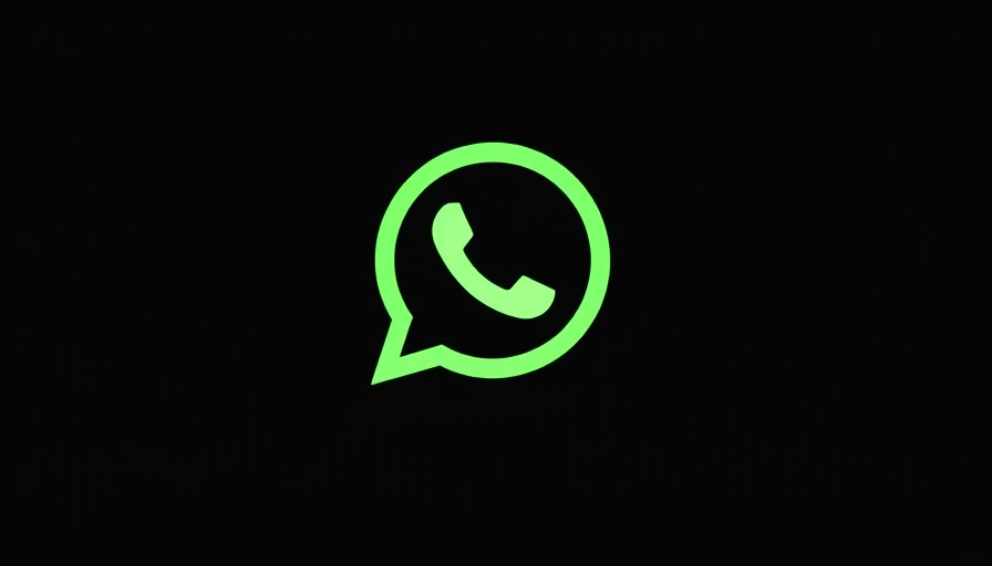 WhatsApp logo in focus on black background