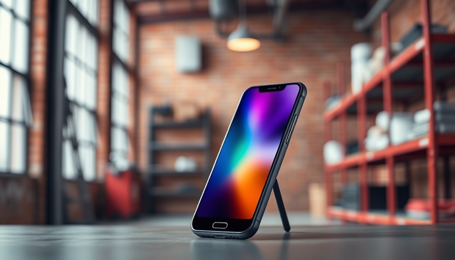 Poco X8 Pro certification with vibrant screen in industrial setting.
