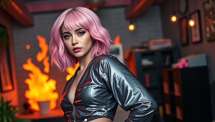 Stylish character with pink hair in a metallic outfit, Battlefield 6 Skins theme.