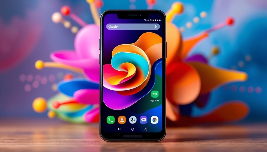 Google Pixel 10 Pro XL display with colorful background.