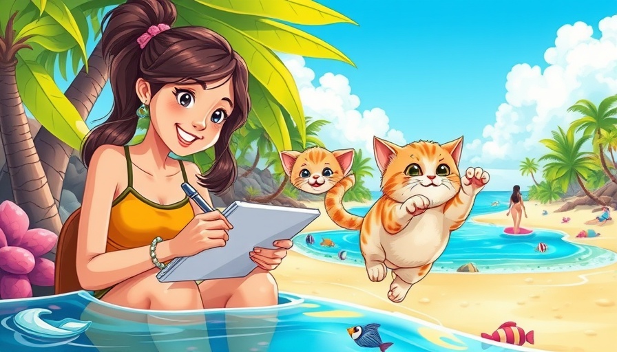 inZOI Island Getaway DLC promotional art with tropical theme.