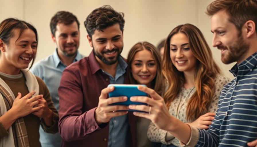People examining Realme phone with 10000 mAh battery.