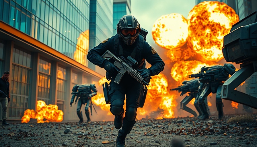 Futuristic soldier in combat from Activision Carry Forward Black Ops 7.
