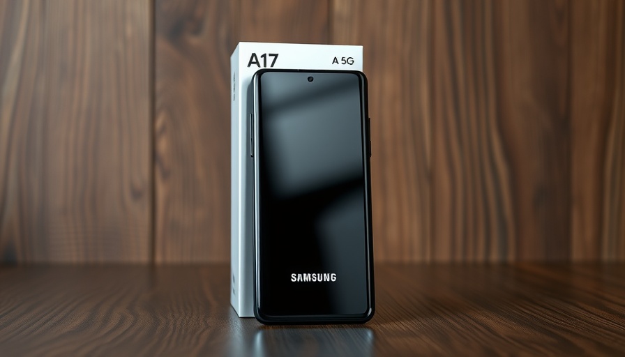 Samsung Galaxy A17 5G sleek design with box