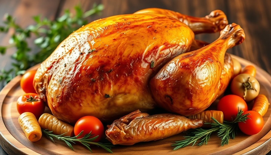 Perfectly roasted Thanksgiving turkey recipe with herbs and veggies.