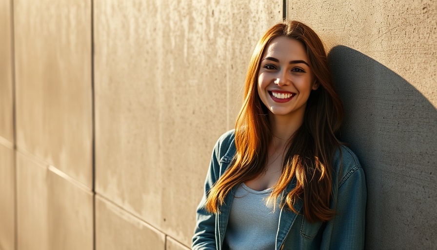 Smiling woman in bright outfit leaning on wall, Weight Loss Injections CoolSculpting Elite