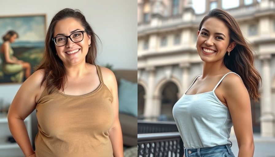 Semaglutide for weight loss: Before and after images of a woman showing significant weight loss.